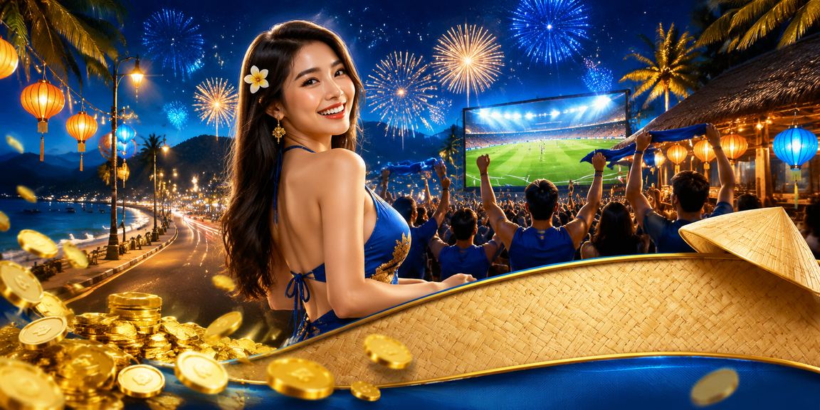 Người chơi tại Mũi Né thư giãn với trò chơi cá cược trực tuyến bên bãi biển dưới nón lá truyền thống